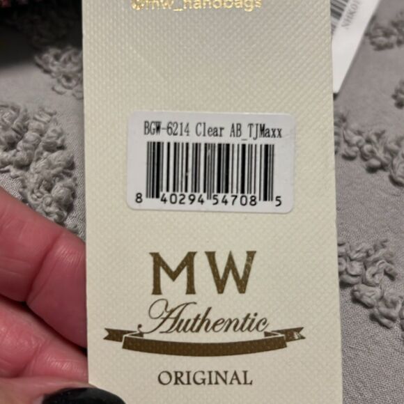 Madison West Knotted Mini Aurora Boraelis Rhinestone Dumpling Evening Bag NWT - Picture 3 of 4